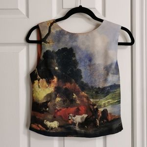 Naf Naf top - oil painting - unique piece